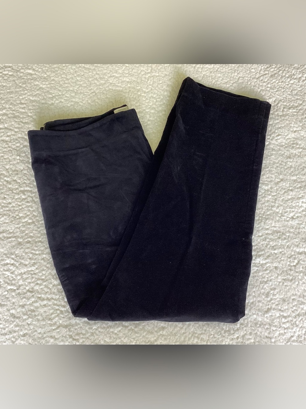 Talbots Heritage Petites Navy Velvet Pants Size 12P Quiet Luxury Old Money - Picture 1 of 8